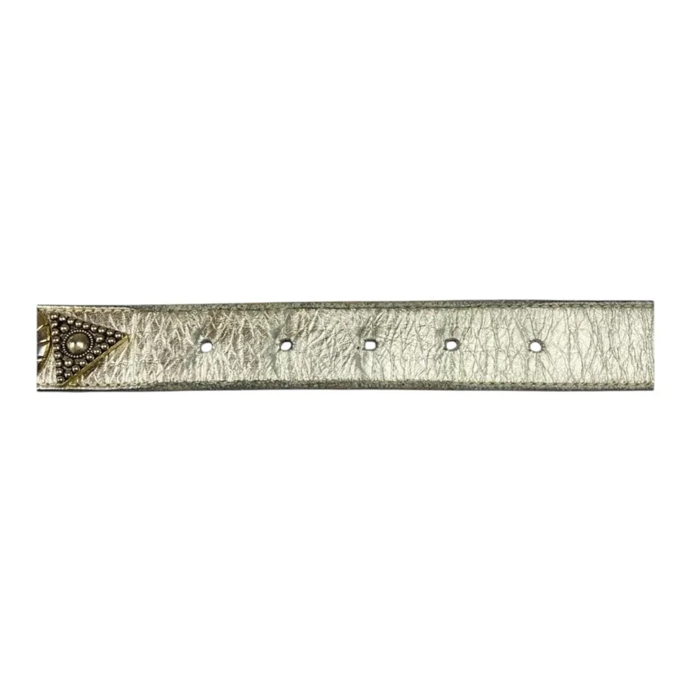 Vintage Leatherock Belt Women's LRG Textured Embellished Jewels Fashion USA Made